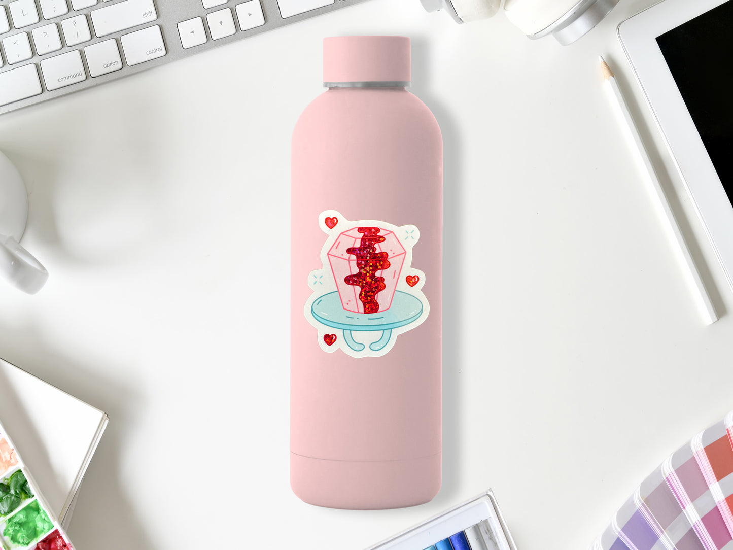 Glitter Pink Ring Pop Stickers | Cute Candy Sticker Pack | Laptop, Water Bottle, Planner Decor | Fun Sweet Treat Gift