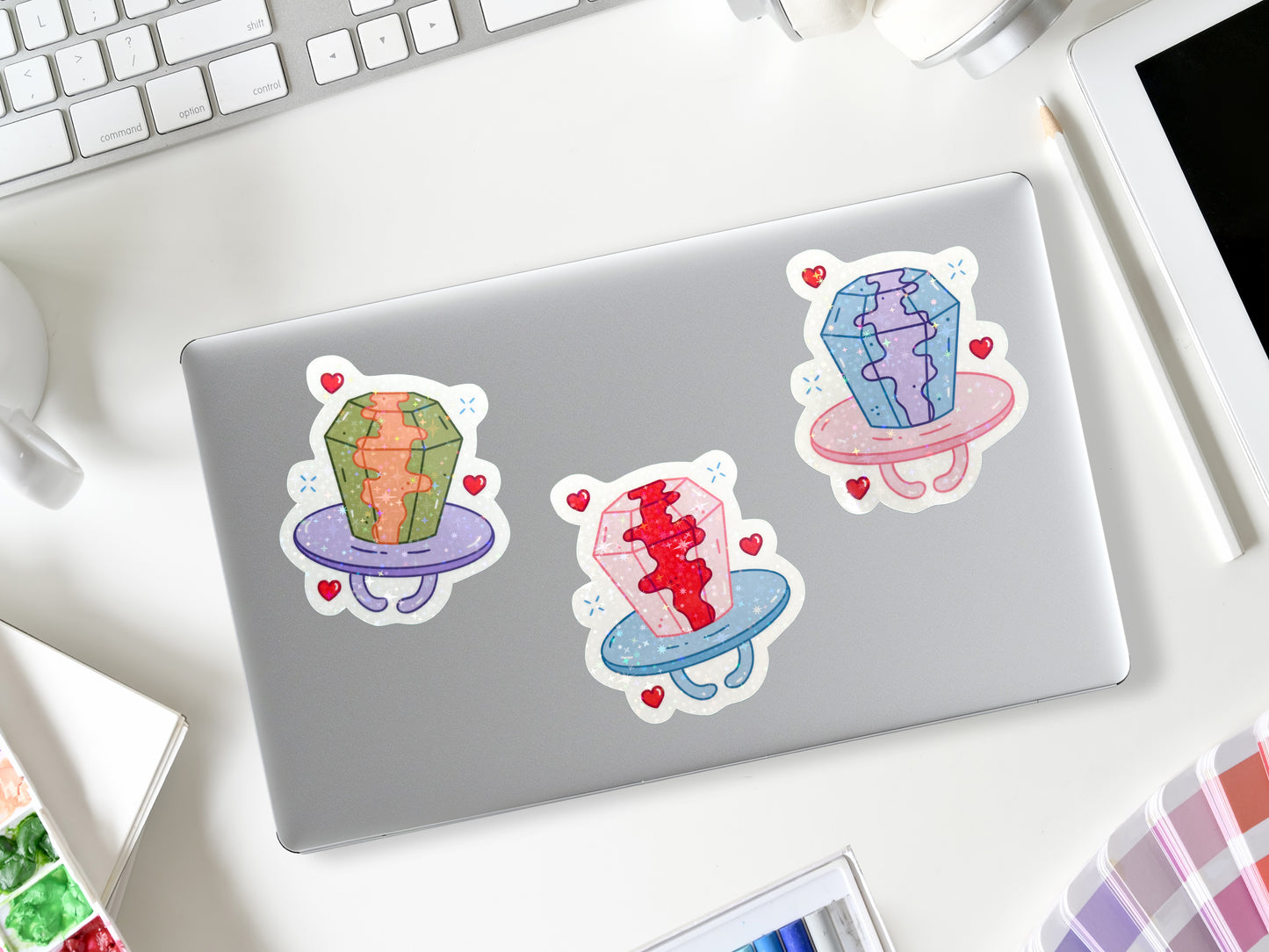 Glitter Ring Pop Stickers | Cute Candy Sticker Pack | Laptop, Water Bottle, Planner Decor | Fun Sweet Treat Gift