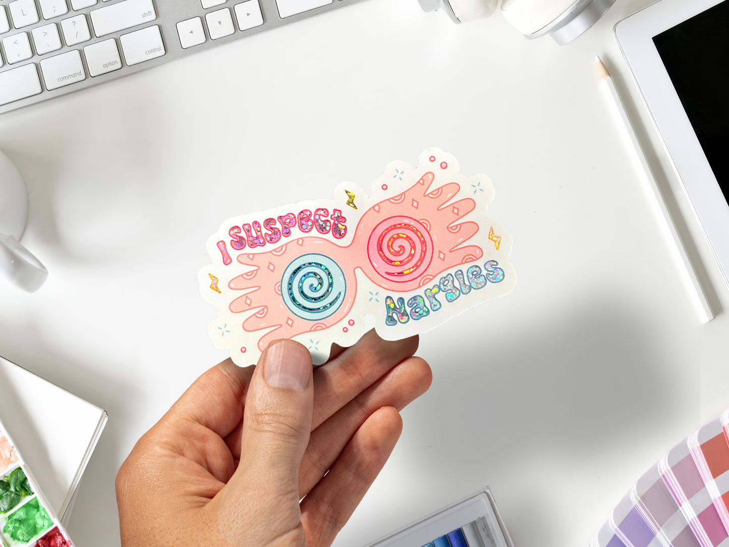 Luna Lovegood Harry Potter Sticker | Glitter Magical Glasses Sticker | Laptop, Water Bottle, Planner Sticker | Book & Fantasy Lover Gift