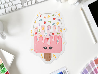 Pink Sprinkle & Icing Popsicle Sticker | Cute Summer Treat Sticker | Laptop, Water Bottle, Planner Decor | Fun Sweet Gift