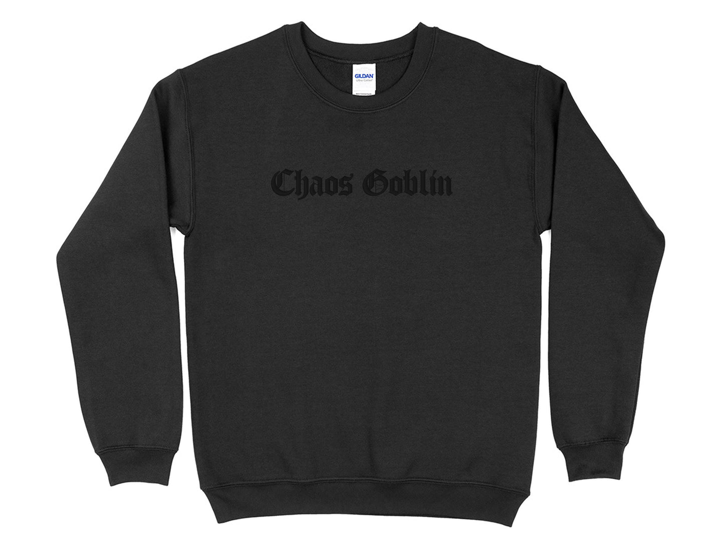 Chaos Goblin Embroidered Sweatshirt | Gildan 18000 Crewneck | Funny Fantasy Pullover | Minimalist Cozy Sweater | Gift for Her
