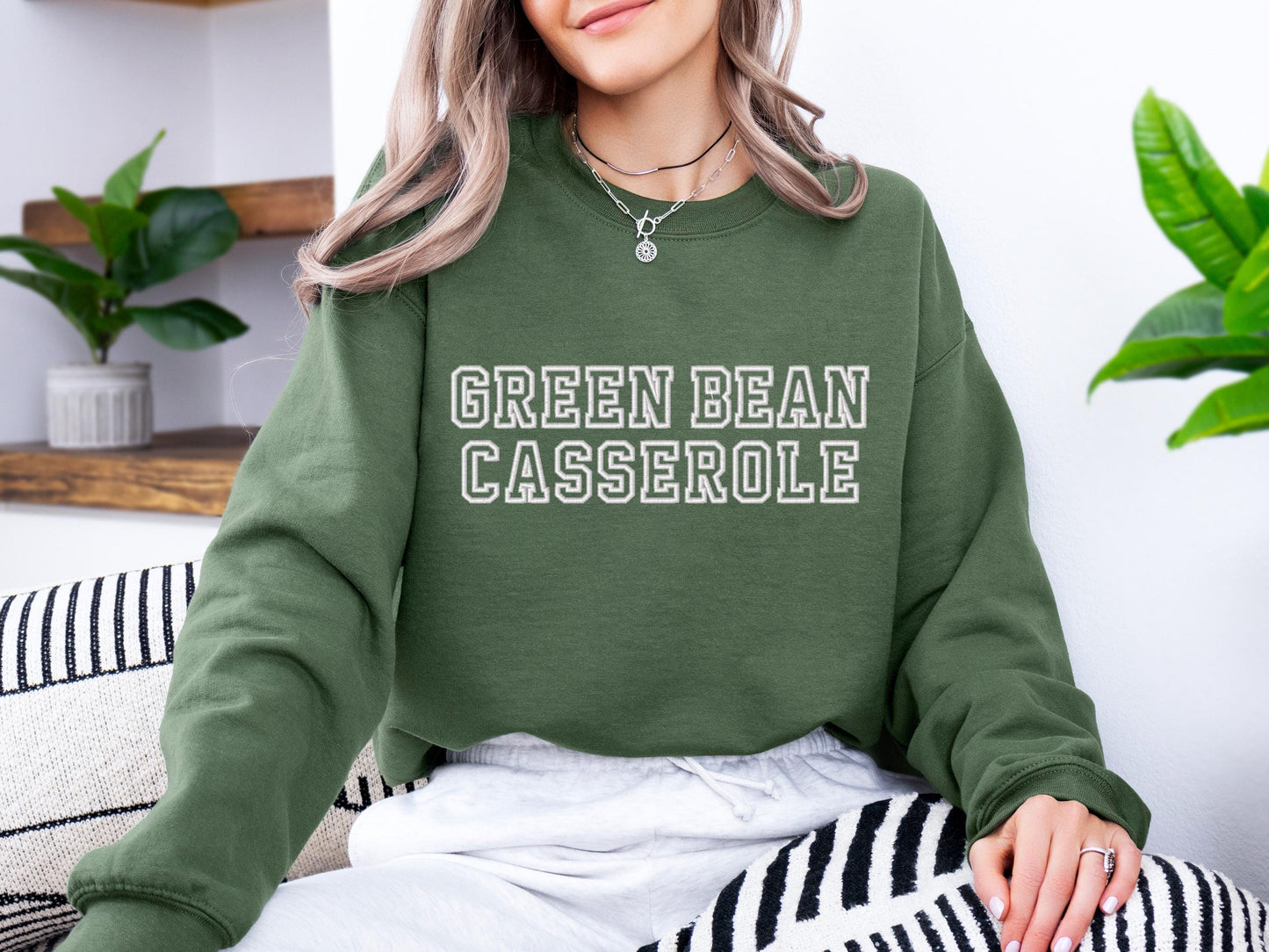 Green Bean Casserole Hoodie | Funny Thanksgiving Crewneck | Cozy Fall Sweatshirt | Holiday Dinner Graphic