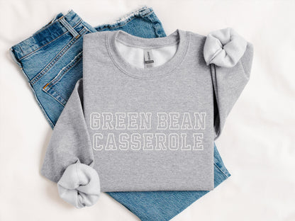Green Bean Casserole Hoodie | Funny Thanksgiving Crewneck | Cozy Fall Sweatshirt | Holiday Dinner Graphic