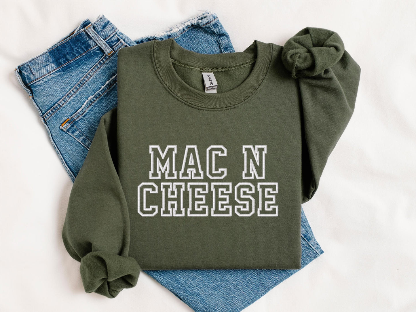 Mac N Cheese Hoodie | Funny Thanksgiving Crewneck Sweatshirt | Cozy Fall Holiday Graphic Top