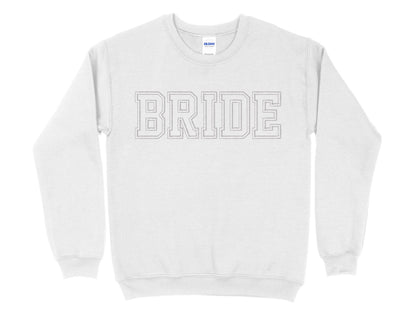 Bride Embroidered Sweatshirt | Gildan 18000 Crewneck | Bridal Crew | Minimalist Embroidery | Bachelorette Party Sweater | Wedding Gift