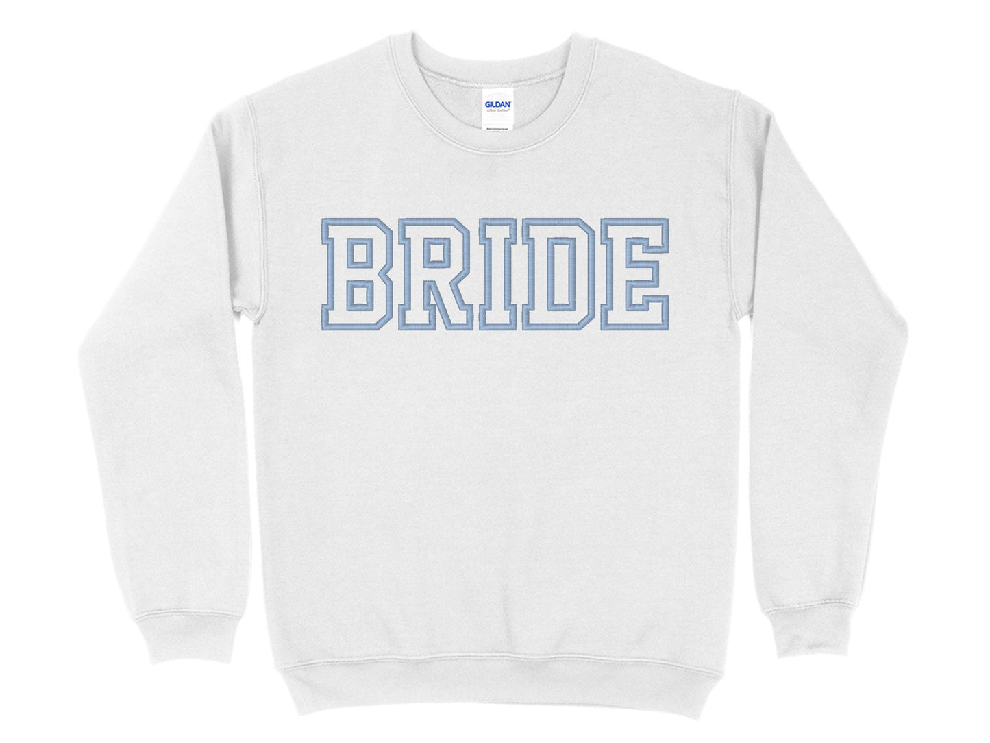 Bride Embroidered Sweatshirt | Gildan 18000 Crewneck | Bridal Crew | Minimalist Embroidery | Bachelorette Party Sweater | Wedding Gift