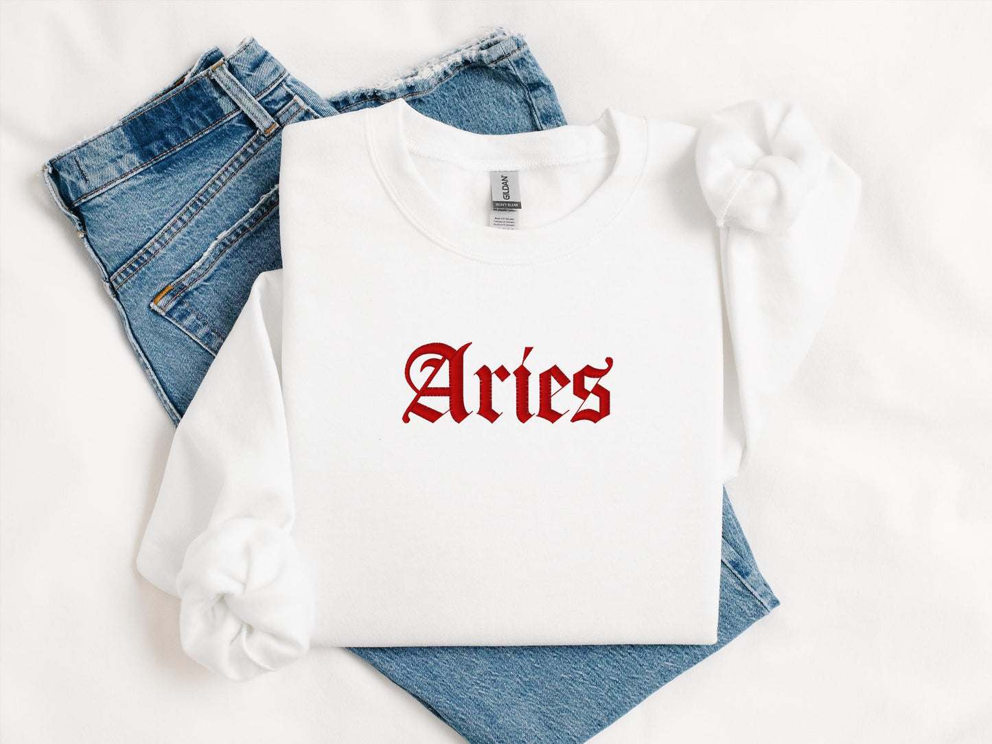 Custom Astrology Sign Embroidered Crewneck | Gildan 18000 Sweatshirt | Personalized Zodiac Pullover | Cozy Horoscope Sweater | Gift