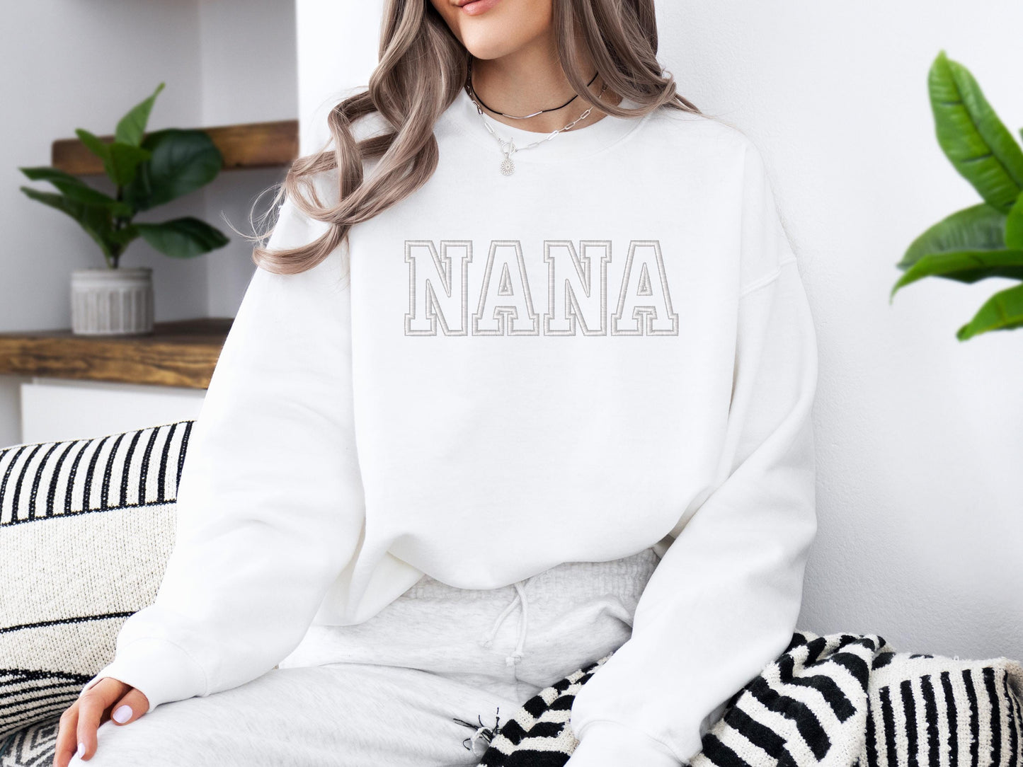 Nana Embroidered Sweatshirt | Gildan 18000 Crewneck | Cozy Minimalist Pullover | Cute Statement Sweater | Gift for Aunt