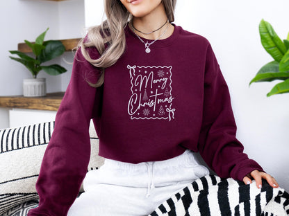 Custom Cute Christmas Stamp Crewneck | Personalized Holiday Postage Sweatshirt | Festive Winter Gift