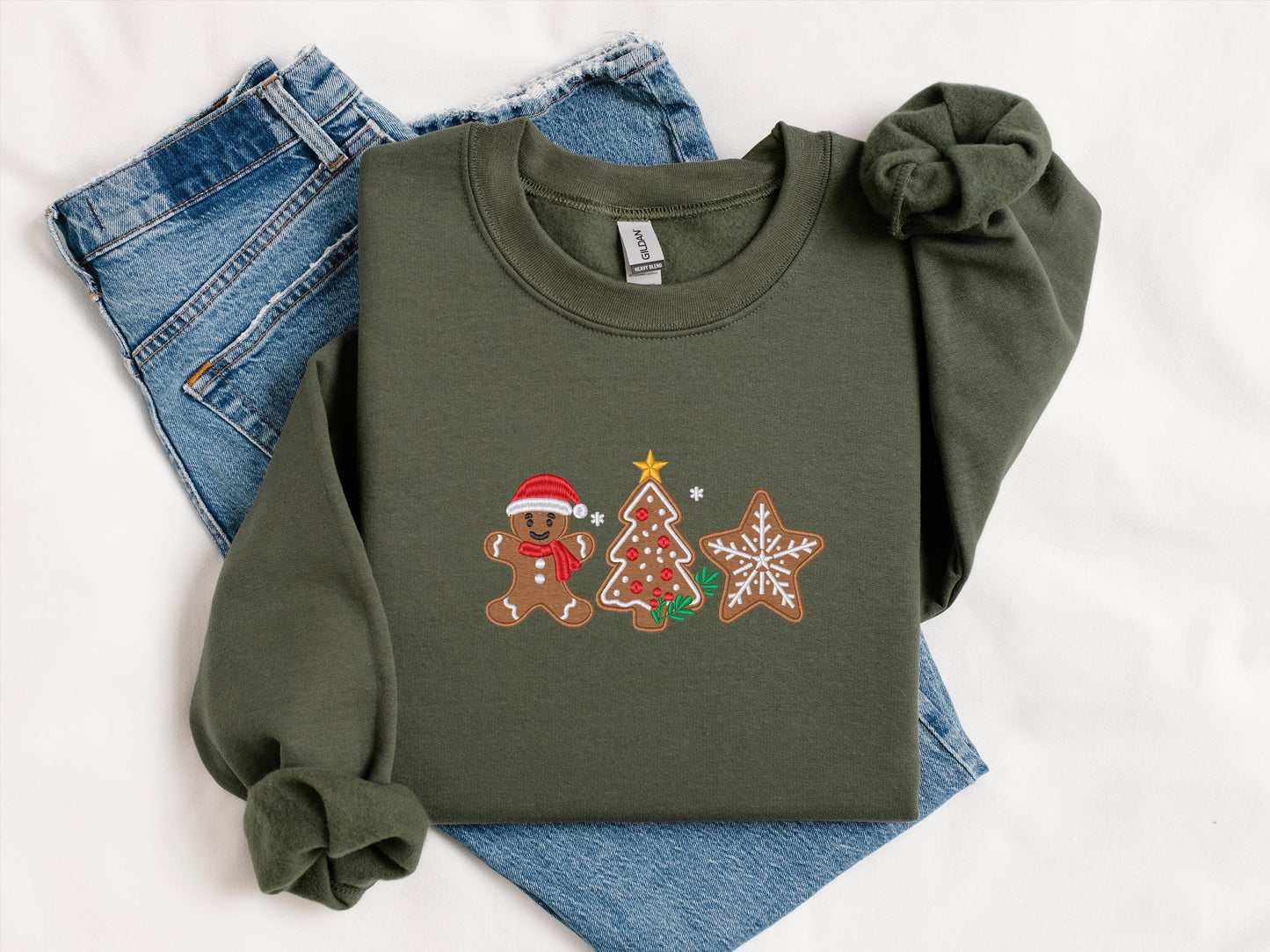 Custom Gingerbread Crewneck | Personalized Christmas Sweatshirt | Cute Holiday Cookie Sweater Gift