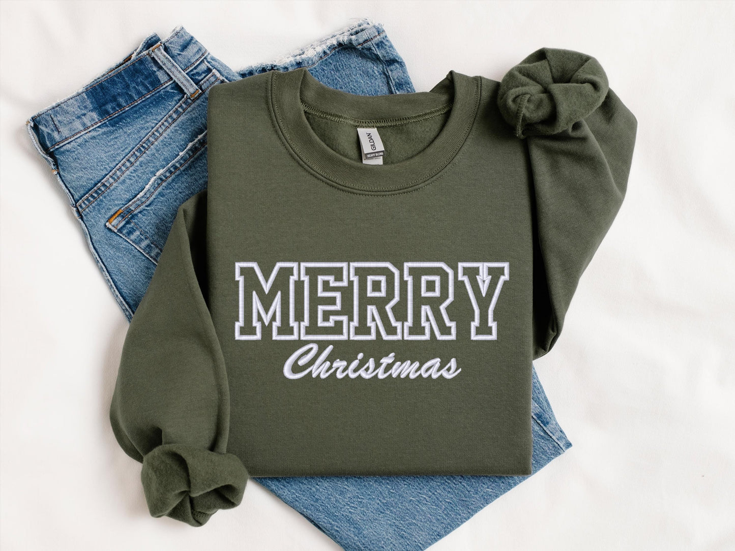 Custom Merry Christmas Crewneck | Personalized Holiday Sweatshirt | Festive Winter Gift
