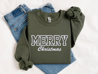 Custom Merry Christmas Crewneck | Personalized Holiday Sweatshirt | Festive Winter Gift