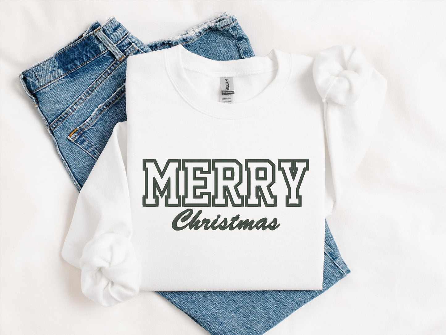 Custom Merry Christmas Crewneck | Personalized Holiday Sweatshirt | Festive Winter Gift