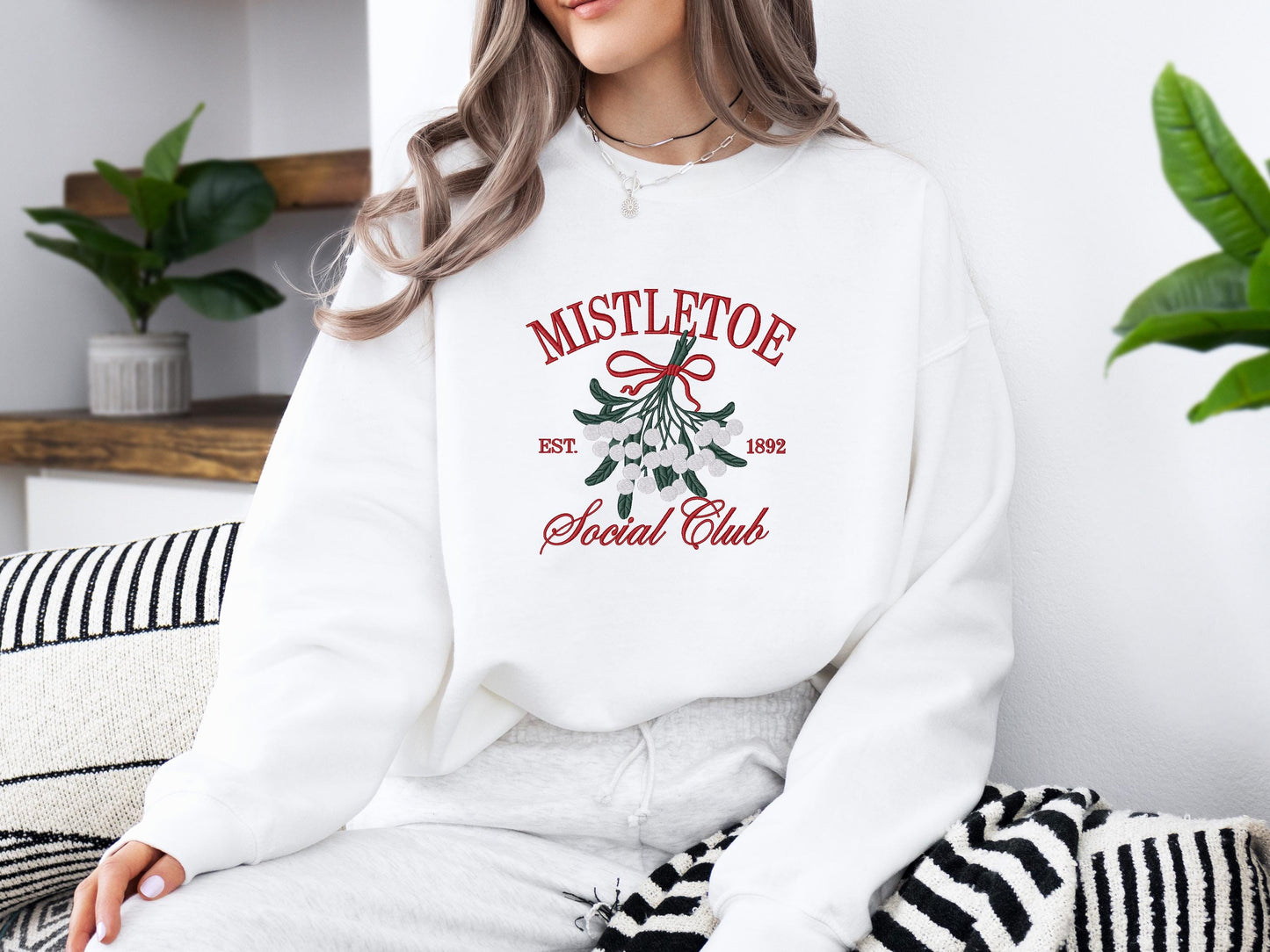 Custom Mistletoe Social Club Crewneck | Personalized Holiday Sweatshirt | Cute Christmas Gift