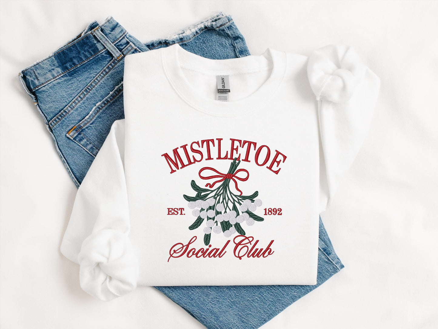 Custom Mistletoe Social Club Crewneck | Personalized Holiday Sweatshirt | Cute Christmas Gift