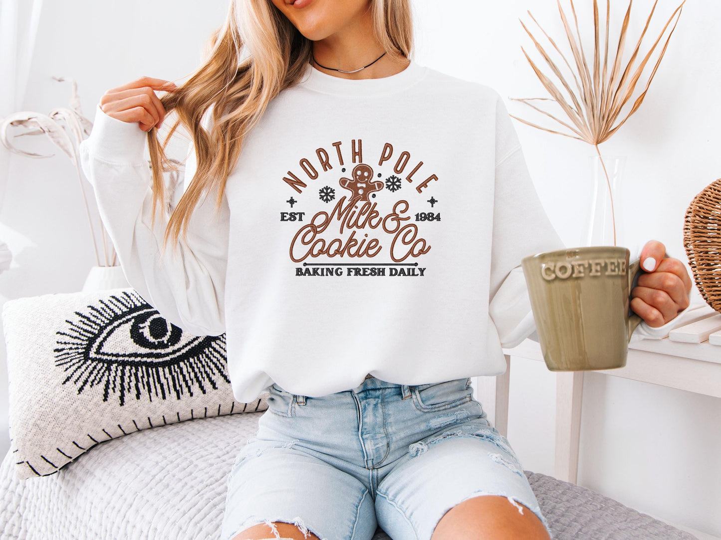 Custom North Pole Milk & Cookies Co Crewneck | Personalized Christmas Sweatshirt | Festive Holiday Gift
