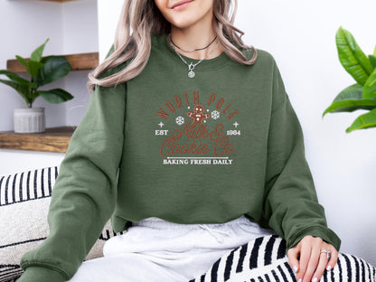 Custom North Pole Milk & Cookies Co Crewneck | Personalized Christmas Sweatshirt | Festive Holiday Gift
