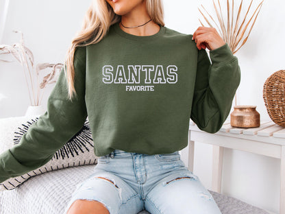 Santa’s Favorite Crewneck | Custom Holiday Sweatshirt | Personalized Christmas Sweater Gift