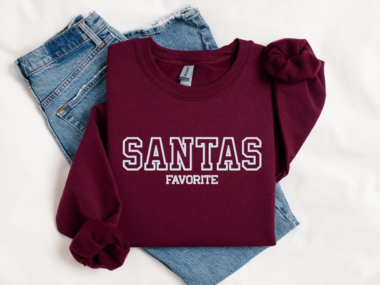 Santa’s Favorite Crewneck | Custom Holiday Sweatshirt | Personalized Christmas Sweater Gift