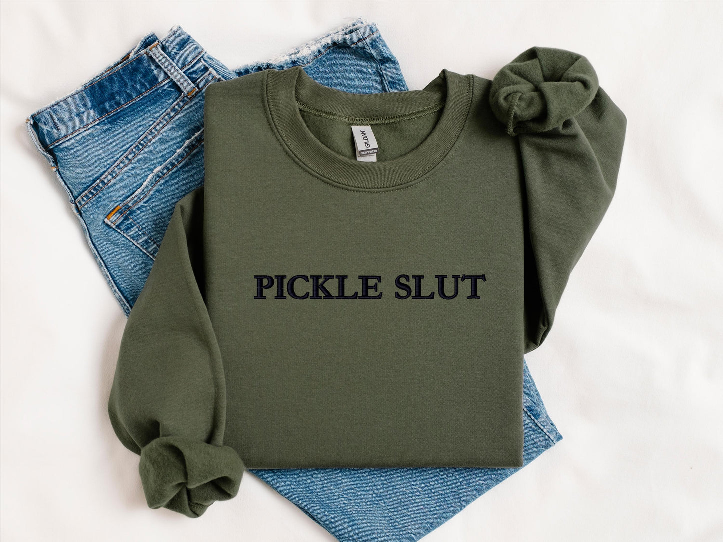 Pickle Slut Hoodie | Funny Crewneck Sweatshirt | Trendy Graphic Top | Cute Gift for Pickle Lovers