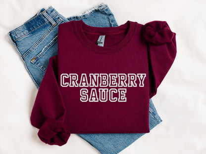 Cranberry Sauce Hoodie | Gildan Crewneck Sweatshirt, Thanksgiving Top