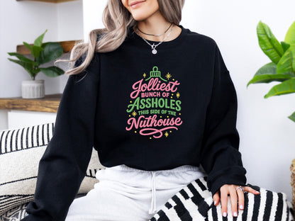 Custom Jolliest Bunch of Aholes Crewneck | National Lampoon Christmas Sweatshirt | Funny Holiday Gift