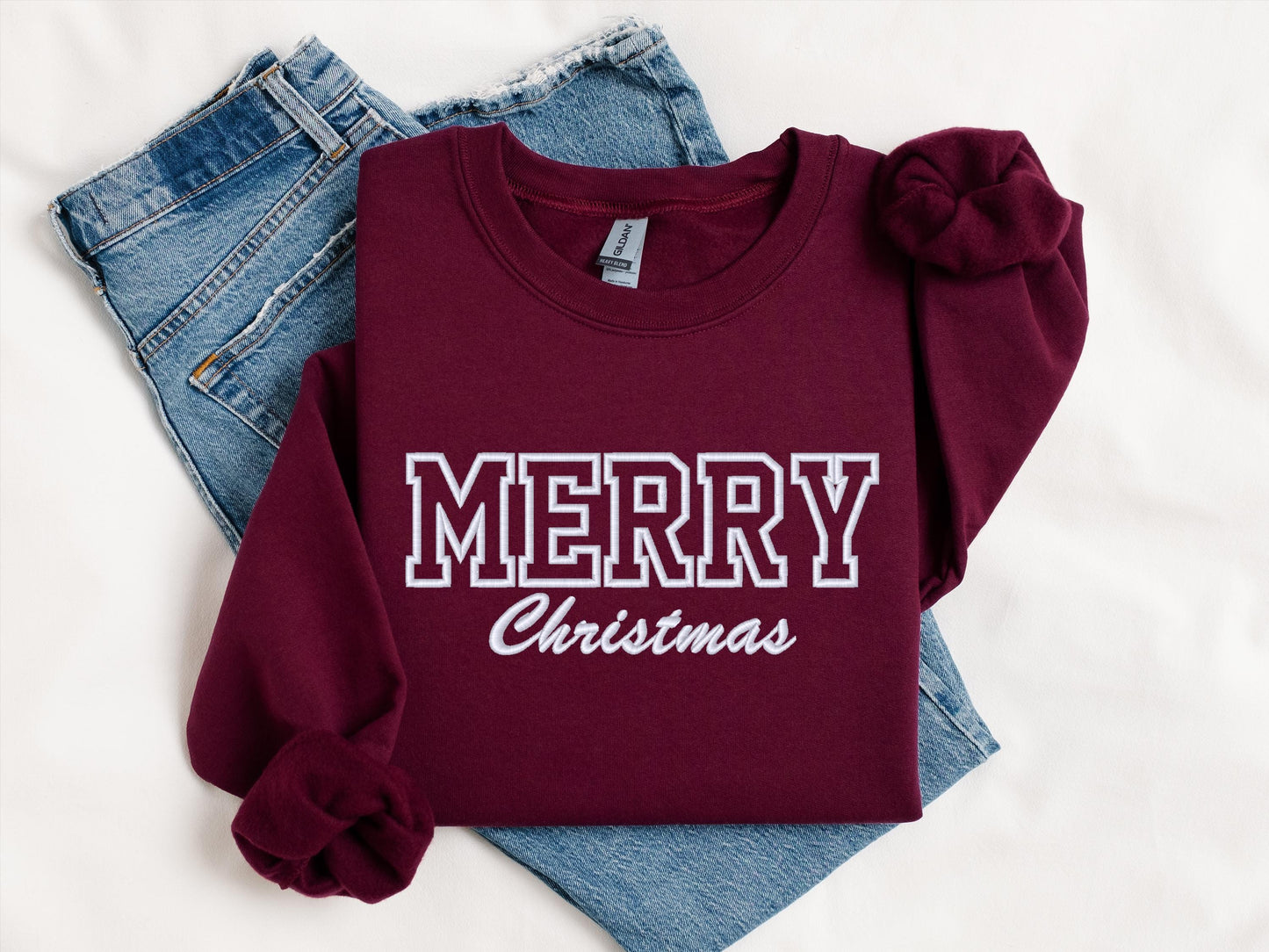 Custom Merry Christmas Crewneck | Personalized Holiday Sweatshirt | Festive Winter Gift