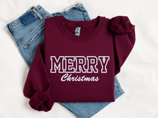 Custom Merry Christmas Crewneck | Personalized Holiday Sweatshirt | Festive Winter Gift