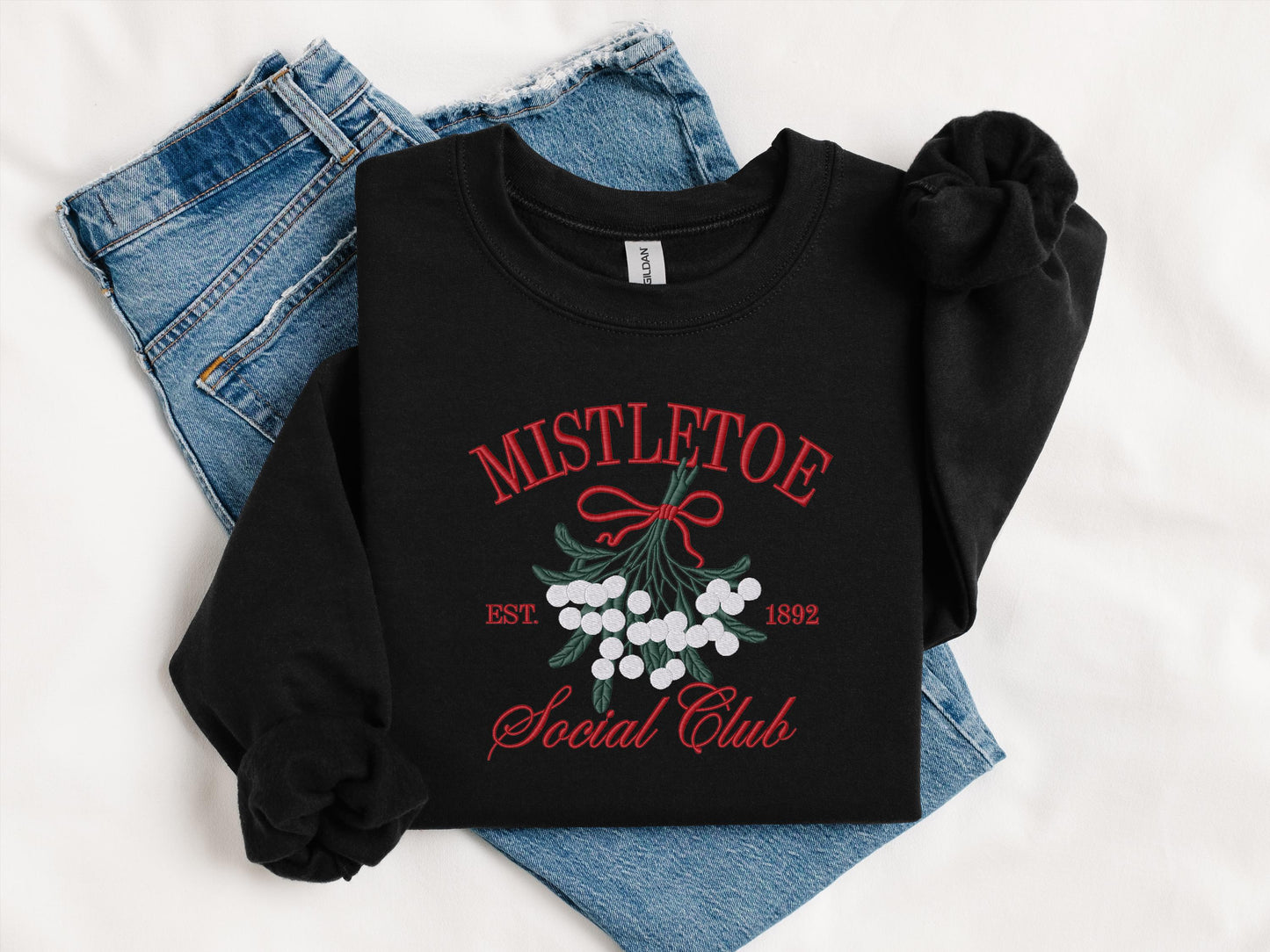 Custom Mistletoe Social Club Crewneck | Personalized Holiday Sweatshirt | Cute Christmas Gift