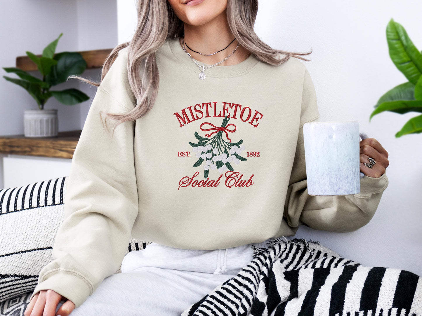 Custom Mistletoe Social Club Crewneck | Personalized Holiday Sweatshirt | Cute Christmas Gift