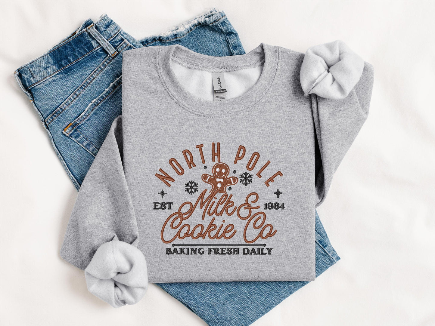 Custom North Pole Milk & Cookies Co Crewneck | Personalized Christmas Sweatshirt | Festive Holiday Gift