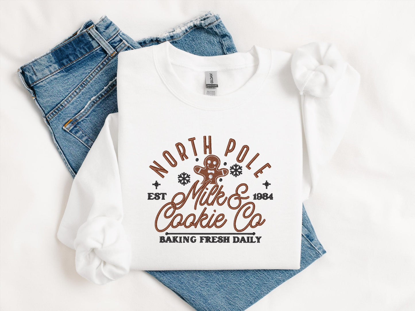 Custom North Pole Milk & Cookies Co Crewneck | Personalized Christmas Sweatshirt | Festive Holiday Gift
