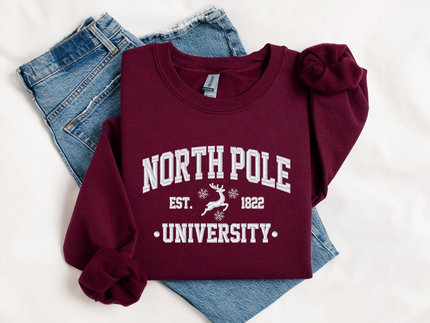 North Pole University Crewneck | Custom Holiday Sweatshirt | Personalized Christmas Sweater