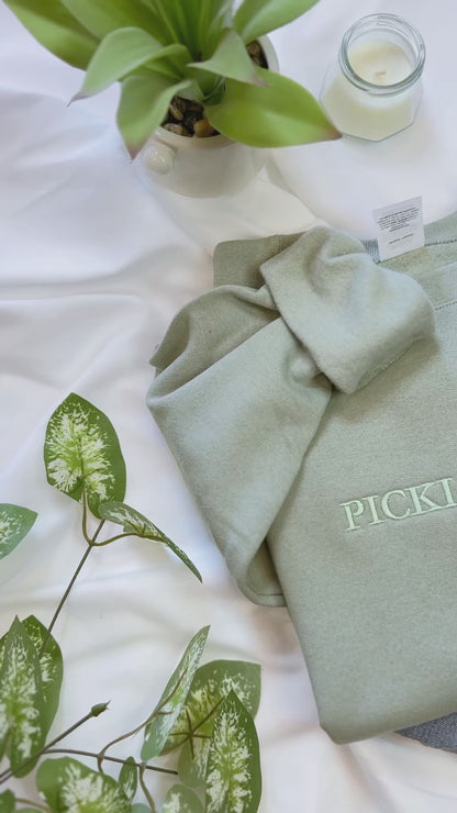Pickle Slut Sage Crewneck – Funny Embroidered Sweatshirt, Cozy Gildan 18000 Pullover, Crewneck