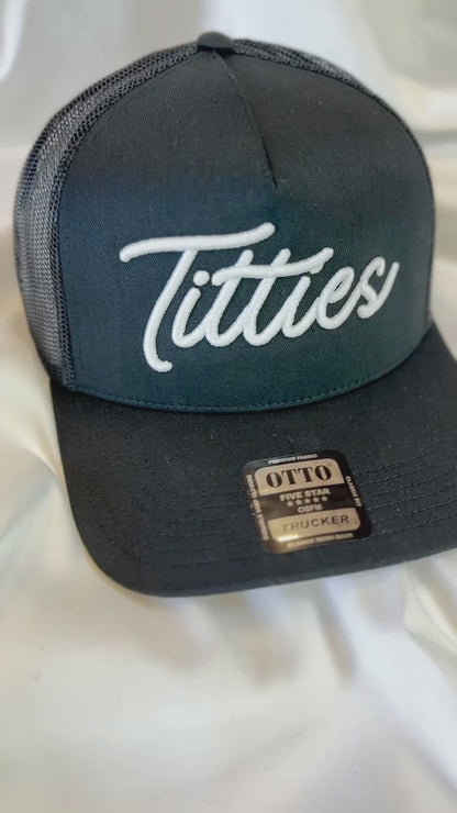 Titties Black Golf Hat – Trendy Unisex Adjustable Golf Cap