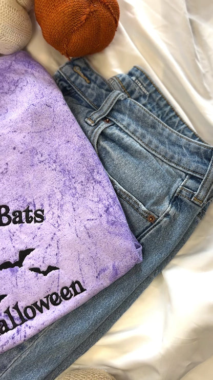 It’s Frickin Bats T-Shirt – Purple Tie-Dye Halloween Tee
